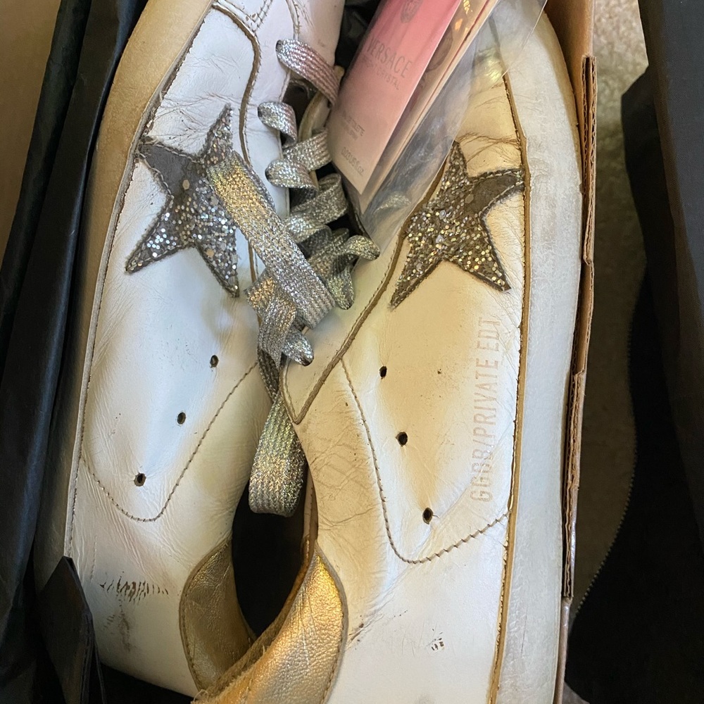 golden goose sneakers with box and dustbag